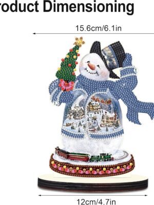 Christmas Diamond Art Tabletop Decoration, DIY Snowman and Christmas tree, Diamond Art 5D Special Shape Crystal Diamond Partial Diamond Art Painting Mosaic Handicraft, Home Office Tabletop Decor Gift