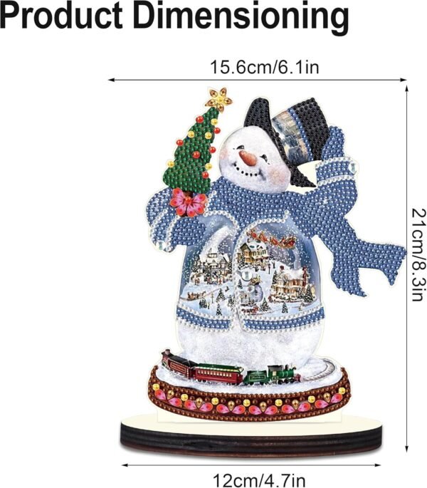 Christmas Diamond Art Tabletop Decoration, DIY Snowman and Christmas tree, Diamond Art 5D Special Shape Crystal Diamond Partial Diamond Art Painting Mosaic Handicraft, Home Office Tabletop Decor Gift
