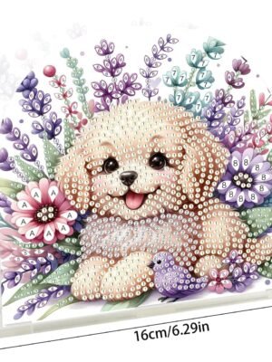Diamond Art Table Napkin Holders Diamond Painting Napkin Holder for Table Gem Art Gem Painting Mosaic Kits for Adults Paint by Numbers Kit for Adults with Special Shaped Drills Dog Lavender