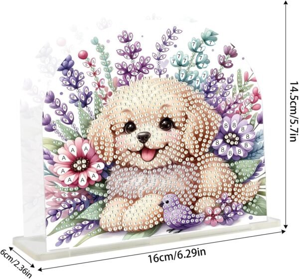 Diamond Art Table Napkin Holders Diamond Painting Napkin Holder for Table Gem Art Gem Painting Mosaic Kits for Adults Paint by Numbers Kit for Adults with Special Shaped Drills Dog Lavender