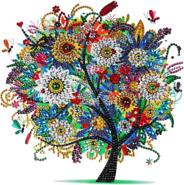Diamond Art Kits for Adults,5D DIY Full Drill Round Rhinestone Gem Art Crafts Paintings for Gift Home Wall Art Decor 11.8x11.8inch (Tree-2)