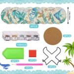 Ocean Diamond Art Painting Coaster Kit, 8Pcs DIY Crafts Kit with Holder, Non Slip Coaster Art Supplies for Adults, Ideal Christmas Gift