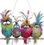 Diamond Art Hanging Kit for Adult,Special Shaped Rhinestone,DIY Acrylic 5D Diamond Art Painting Window Pendants Home Garden Wall Hanging Kits Hanging Ornament,Double Sided. (Bird)