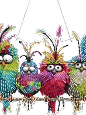 Diamond Art Hanging Kit for Adult,Special Shaped Rhinestone,DIY Acrylic 5D Diamond Art Painting Window Pendants Home Garden Wall Hanging Kits Hanging Ornament,Double Sided. (Bird)