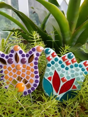 Round Glass Mosaic Tiles for Crafts, 200g Penny Circle Glass Pieces for Mosaic Crafts,DIY Spring Mosaic Making Supplies