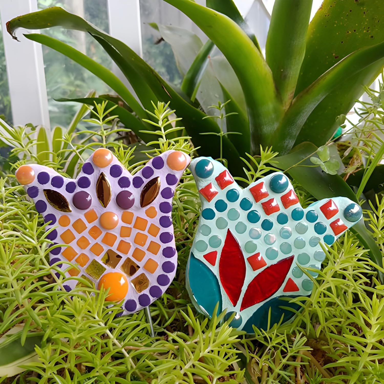 Round Glass Mosaic Tiles for Crafts, 200g Penny Circle Glass Pieces for Mosaic Crafts,DIY Spring Mosaic Making Supplies